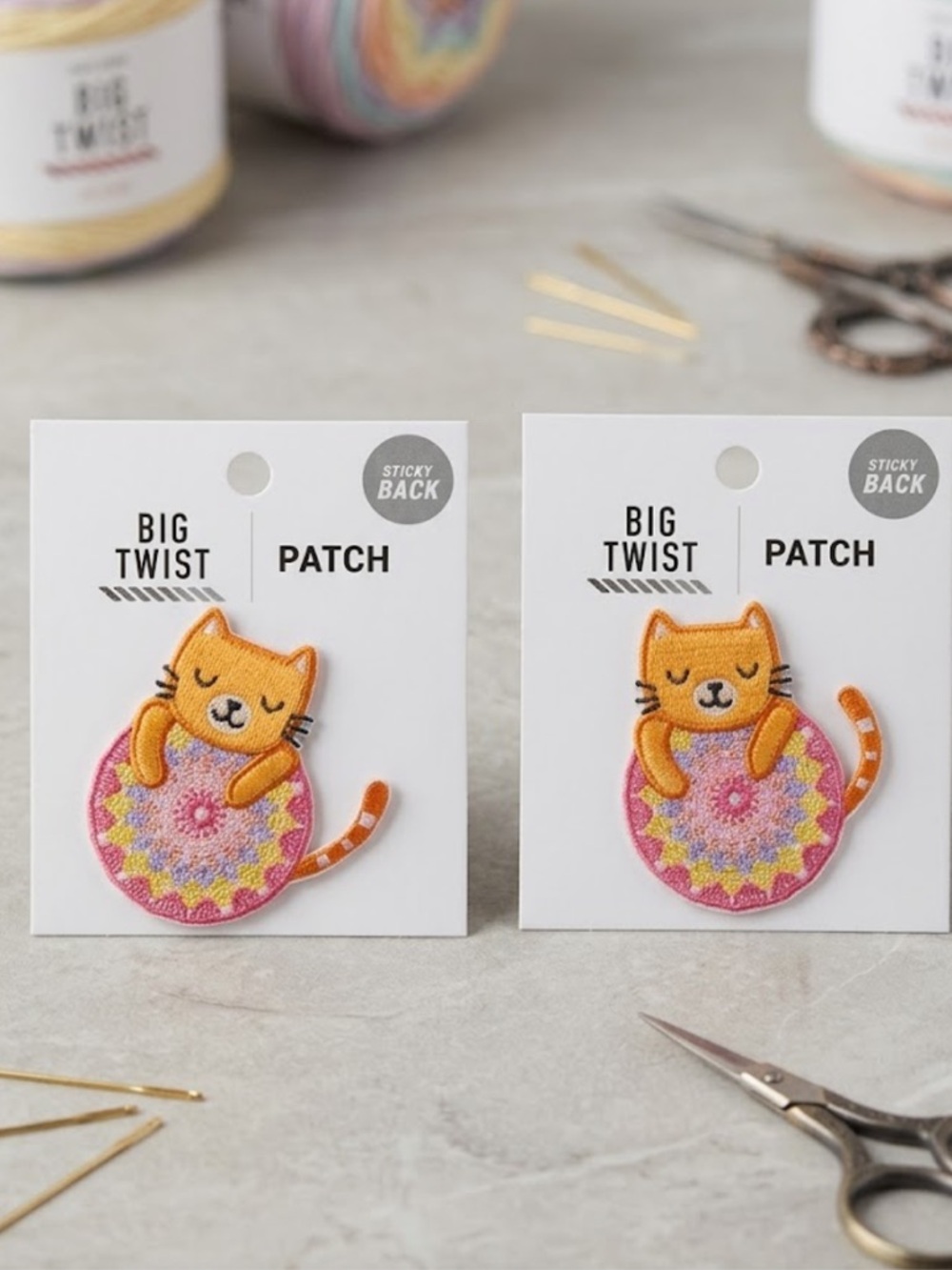 NWT Big Twist Adhesive Cat Patches - Set of 2 -